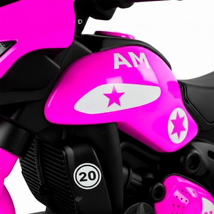 Imagem de Moto Motinho Elétrico Menino Triciclo Infantil Race Rosa 6v Com Sons E Luzes