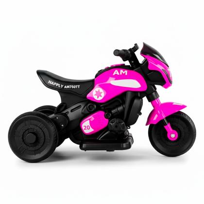 Imagem de Moto Motinho Elétrico Menino Triciclo Infantil Race Rosa 6v Com Sons E Luzes
