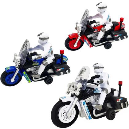 Imagem de Moto Policial Miniatura Fricção com Luz Som e Boneco