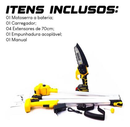 Imagem de Moto Serra A Bateria Mini Serra Eletrica 48v Cabo Extensor Nakasaki