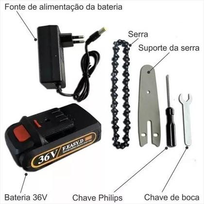 Imagem de Moto Serra Mini Serra Elétrica A Bateria Bivolt corta Galho