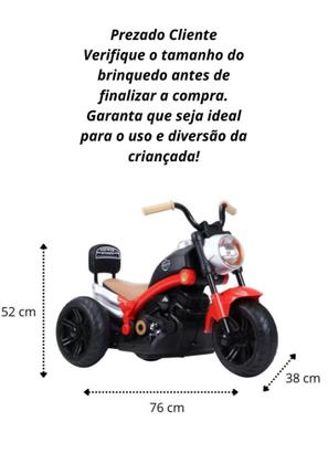 Imagem de Moto Triciclo Elétrica Infantil Bateria 6v Recarregavel Com Luz e Som