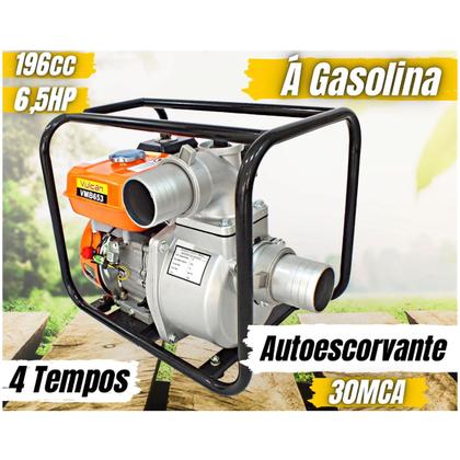 Imagem de Motobomba a Gasolina 4T 6,5HP 196cc de 3 Polegadas Vulcan