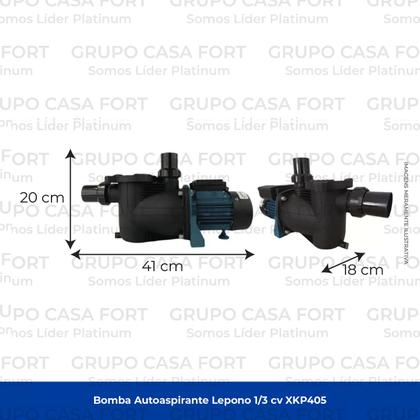 Imagem de Motobomba Para Piscina 1/3cv Monofásica Xkp405 Lepono 