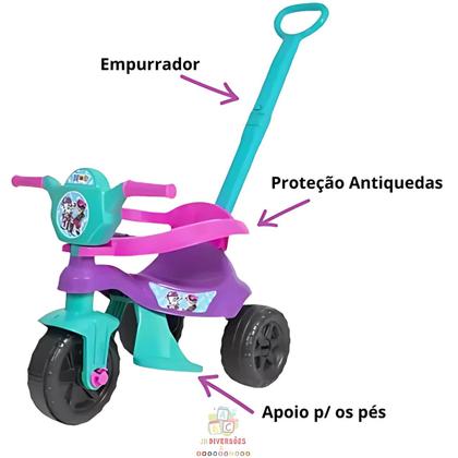 Imagem de Motoca Infantil Triciclo Carrinho Passeio De Empurrar Pedal