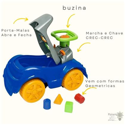 Imagem de Motoca Totokinha Totoka Sport Quadriciclo Totoca Carrinho Passeio Infantil Menino Azul Cardoso Toys
