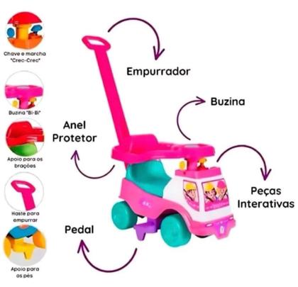 Imagem de Motoca Vilotrol Triciclo Infantil Totoka  Menino Menina Bebe Empurrador Pedal Proteção Lateral