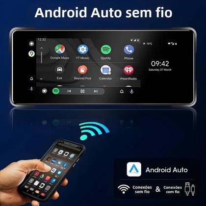 Imagem de Motocicleta GPS Navegação DVR Dash Cam 6.86 'Sem Fio Carplay Android Auto IP67 À Prova D 'Água Dupla