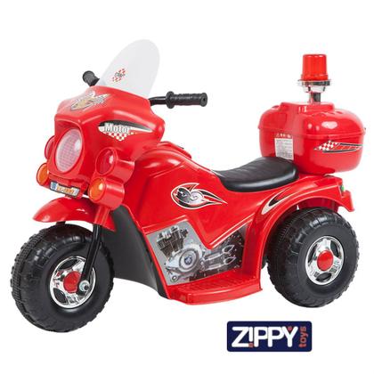 Imagem de Motocicleta Moto Elétrica Infantil Luz Sirene Polícia E Baú