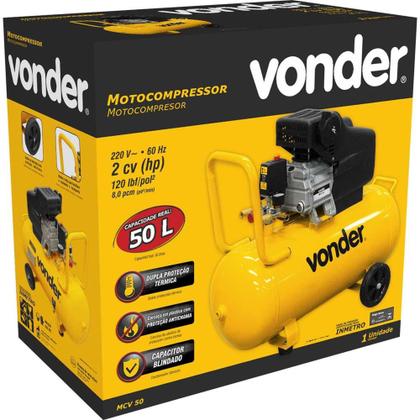 Imagem de Motocompressor de ar, 8,0 Pcm, 50 Litros, 220 V~, MCV 50 Vonder 220 V~