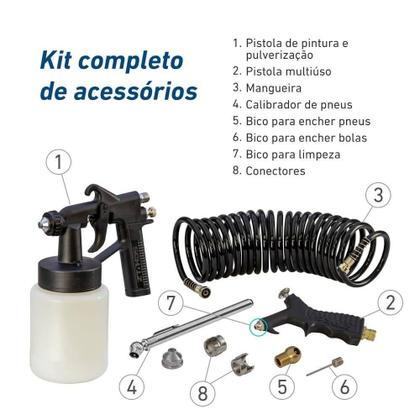 Imagem de Motocompressor de ar portatil plus jetfacil ms2,3 mono 1/3cv 127v