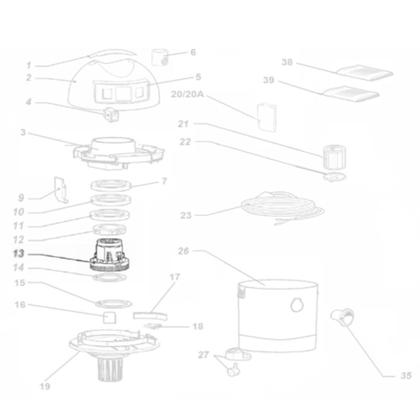 Imagem de Motor Bomba Vacuo 1250W (127V) para Aspirador Lavor  VAC 14 Power Duo Compact 37559000
