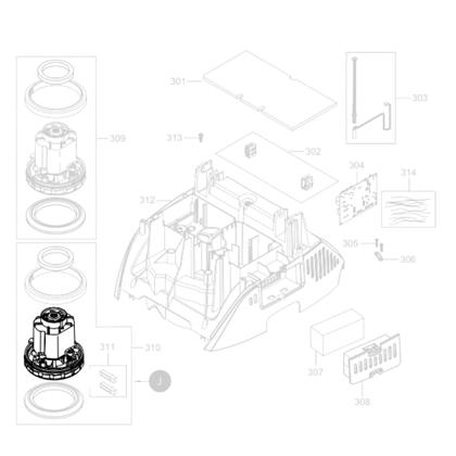 Imagem de Motor Bomba Vácuo Compatível com Aspirador Mirka 1230 L AFC 1200W (127V)