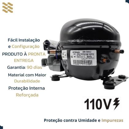 Imagem de Motor Compressor Embraco 1/3Hp Emr100Hlc - 127V