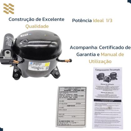 Imagem de Motor compressor tecumseh 1/3+ hp r134a original geladeira