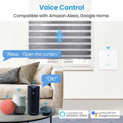 Imagem de Motor De Cortina Rolô Inteligente WiFi LoraTap Tuya Smart Life Google Home Alexa Echo