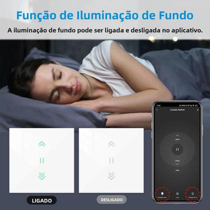 Imagem de Motor De Cortina Rolô Inteligente WiFi LoraTap Tuya Smart Life Google Home Alexa Echo