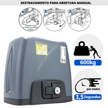 Imagem de Motor De Portão Deslizante Dz Nano 600Kg Turbo 127V Rossi