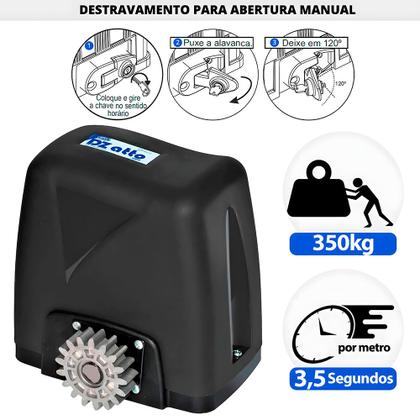 Imagem de Motor de Portão Rossi DZ ATTO 36 V2 TURBO 220V, Suporta Portão De Até 350KG