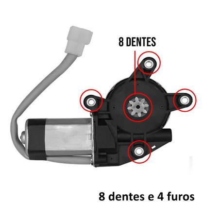 Imagem de Motor de Vidro Elétrico Modelo Mabuchi 12v 8D Alta Performance para Vidro Elétrico