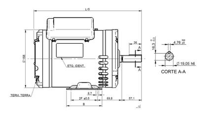 Imagem de Motor Elétrico 1cv 4 Pólos Baixa Rotação 110/220v - Mercosul