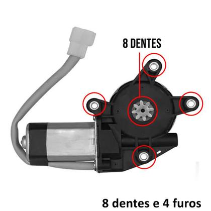 Imagem de Motor Mabuchi 12v 8D Universal para Vidro Elétrico Alta Durabilidade Fio Preto & Cinza