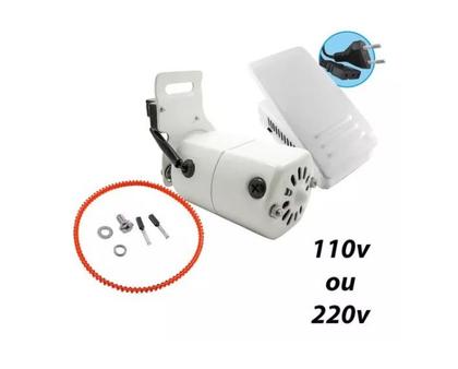 Imagem de Motor Máquina Costura Doméstica 110v Ou 220v Branco+pedal