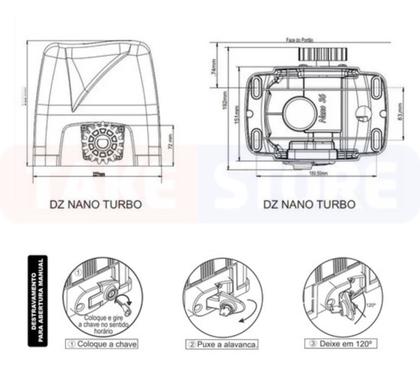 Imagem de Motor Portão Deslizante Rossi 127v Dz Atto Turbo Até 350kg