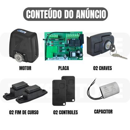 Imagem de Motor Portão Deslizante Rossi 127v Dz Atto Turbo Até 350kg