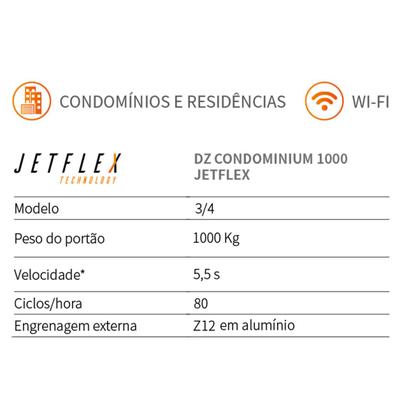 Imagem de Motor Portão Dz Condominium 1000 3/4 Jetflex Ppa Com 8 Controles
