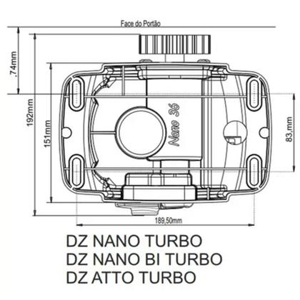 Imagem de Motor Portão Rossi DZ Atto Turbo 350Kg Automático Eletrônico Abertura Rápida 220v
