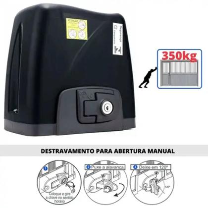 Imagem de Motor Rossi Dz Atto 1/5hp Turbo Portão De Correr 220v C/2 controle