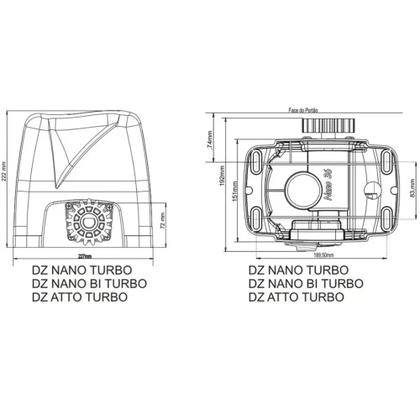 Imagem de Motor Rossi Dz Atto Turbo Portão De Correr com abertura rapida 1/5hp completo 220v