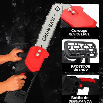 Imagem de Motoserra Elétrica Portátil Moto Serra 12 Polegadas 2 Baterias 48V