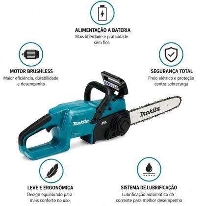 Imagem de Motosserra 18v Duc307zc Sabre 30cm Bat Bivolt Makita