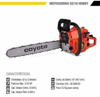 Imagem de Motosserra 52cc 18 Polegadas 2t - Coyote