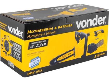 Imagem de Motosserra Com 2 Bateria 4ah 18v C/ Carregador Bivolt Vonder