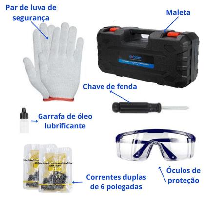 Imagem de Motosserra Elétrica Sem fio Recarregável 2 Baterias 36V 15cm