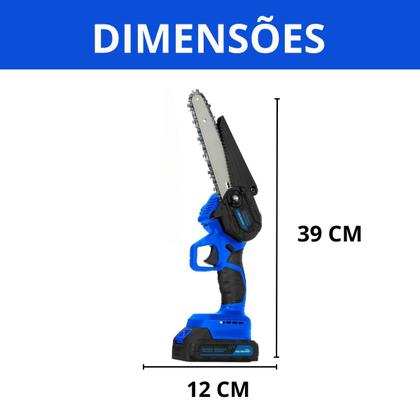 Imagem de Motosserra Elétrica Sem fio Recarregável 2 Baterias 36V 15cm