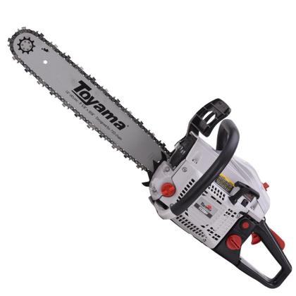 Imagem de Motosserra Profissional À Gasolina 2T Toyama TCS58H 3,2HP de Potência 55cc Alta Rotação Com Sabre 18 Polegadas Ponta Rolante e Corrente 32 Dentes Ideal Para Poda de Galhos e Cortes de Árvores