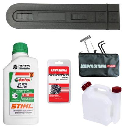 Imagem de Motosserra Profissional À Gasolina KCS500P PLUS Kawashima 49,3cc Motor 2T de Alta Potência, Rotação e Performance Com Sabre 18 Polegadas Com Carcaça de Magnésio + ÓLEO STIHL 2T EXTRA