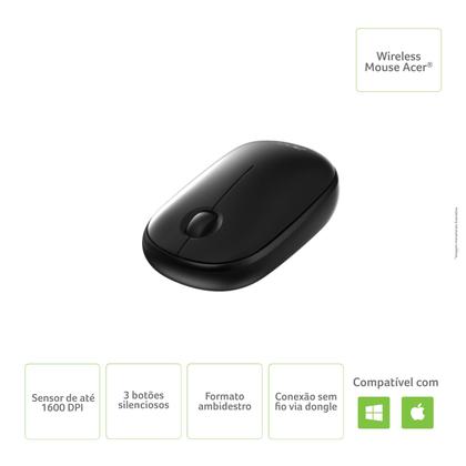 Imagem de Mouse Acer 1600 DPI AMR100 Preto Sem Cabo