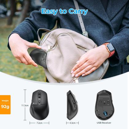 Imagem de Mouse Bluetooth ergonômico iClever MD360 com mouse Jiggler