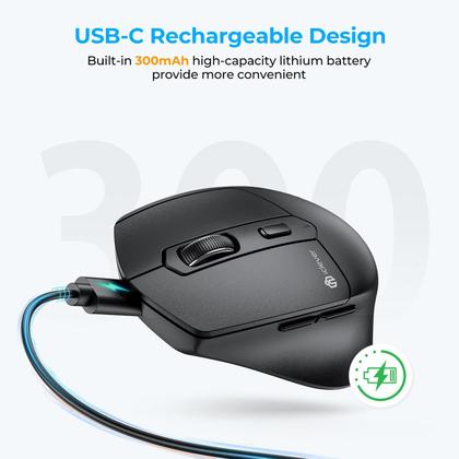 Imagem de Mouse Bluetooth ergonômico iClever MD360 com mouse Jiggler