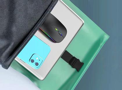 Imagem de Mouse Bluetooth WREANU recarregável com luzes LED para laptop