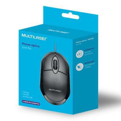 Imagem de Mouse Classic Box Óptico Full Black USB Multilaser- MO300