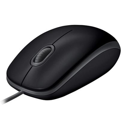 Imagem de Mouse com fio USB Logitech M110 com Clique Silencioso, Design Ambidestro e Facilidade Plug and Play, Preto - 910-006756
