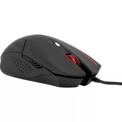 Imagem de Mouse Cor Preta e Vermelha Fortrek 2000dpi Gamer Sensor Óptico de Alta Performance Luz de Led Com Frequência de 125Hz Conexão USB Alta Qualidade