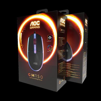 Imagem de Mouse Gamer Aoc Usb Rgb Rainbow 2000Dpi 4 Botões Gm150B