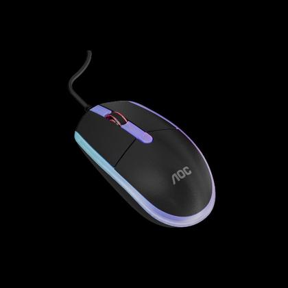 Imagem de Mouse Gamer Aoc Usb Rgb Rainbow 2000Dpi 4 Botões Gm150B